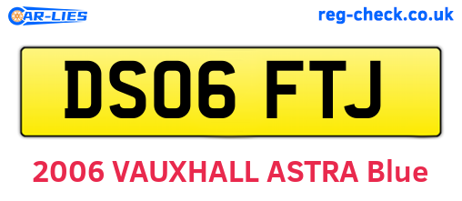 DS06FTJ are the vehicle registration plates.