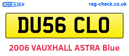 DU56CLO are the vehicle registration plates.