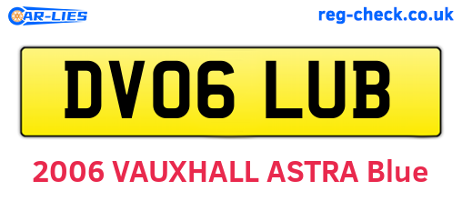 DV06LUB are the vehicle registration plates.
