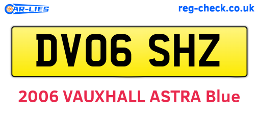 DV06SHZ are the vehicle registration plates.
