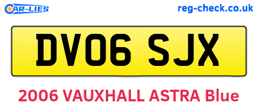 DV06SJX are the vehicle registration plates.