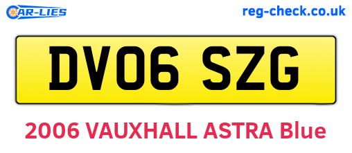 DV06SZG are the vehicle registration plates.
