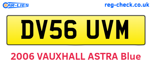 DV56UVM are the vehicle registration plates.