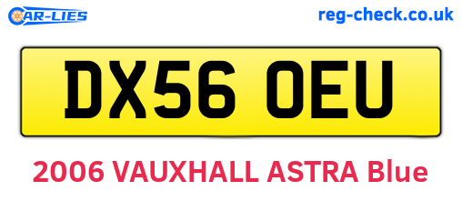 DX56OEU are the vehicle registration plates.