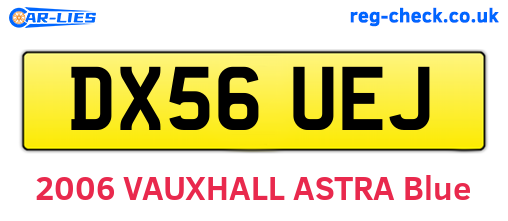 DX56UEJ are the vehicle registration plates.