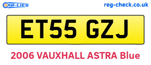 ET55GZJ are the vehicle registration plates.