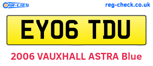 EY06TDU are the vehicle registration plates.