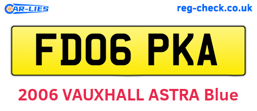 FD06PKA are the vehicle registration plates.