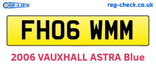 FH06WMM are the vehicle registration plates.