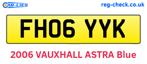 FH06YYK are the vehicle registration plates.