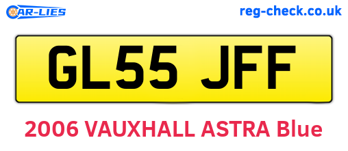 GL55JFF are the vehicle registration plates.