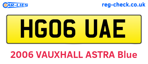 HG06UAE are the vehicle registration plates.