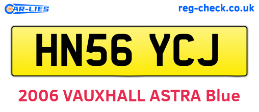 HN56YCJ are the vehicle registration plates.