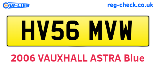 HV56MVW are the vehicle registration plates.