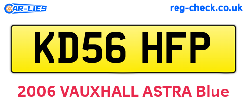 KD56HFP are the vehicle registration plates.