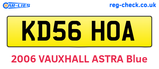 KD56HOA are the vehicle registration plates.