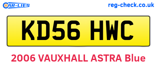 KD56HWC are the vehicle registration plates.