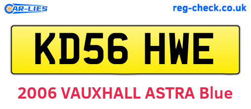 KD56HWE are the vehicle registration plates.