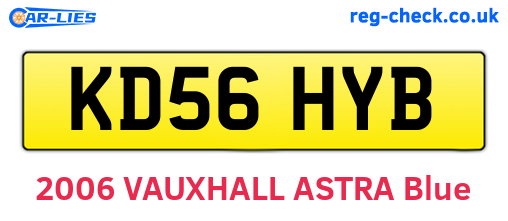 KD56HYB are the vehicle registration plates.