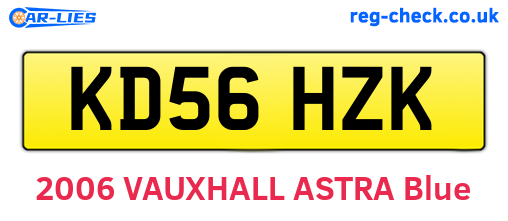 KD56HZK are the vehicle registration plates.