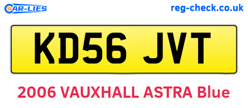 KD56JVT are the vehicle registration plates.
