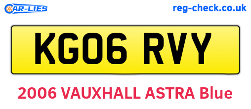 KG06RVY are the vehicle registration plates.