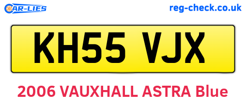 KH55VJX are the vehicle registration plates.