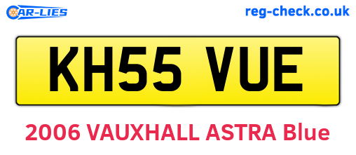 KH55VUE are the vehicle registration plates.