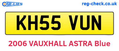 KH55VUN are the vehicle registration plates.