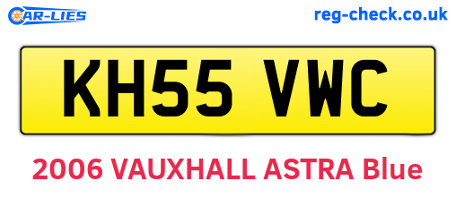 KH55VWC are the vehicle registration plates.