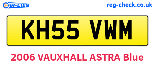 KH55VWM are the vehicle registration plates.