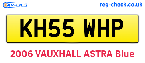KH55WHP are the vehicle registration plates.
