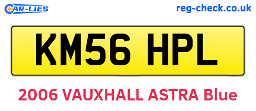 KM56HPL are the vehicle registration plates.