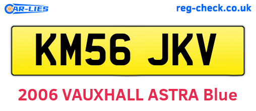 KM56JKV are the vehicle registration plates.