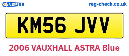 KM56JVV are the vehicle registration plates.
