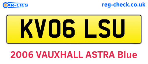 KV06LSU are the vehicle registration plates.