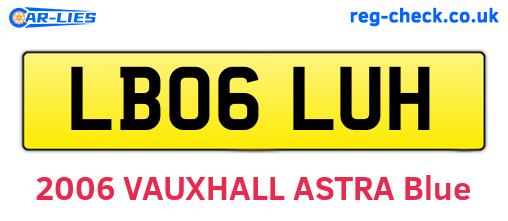 LB06LUH are the vehicle registration plates.