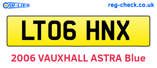 LT06HNX are the vehicle registration plates.