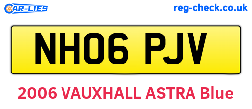 NH06PJV are the vehicle registration plates.