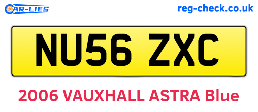 NU56ZXC are the vehicle registration plates.
