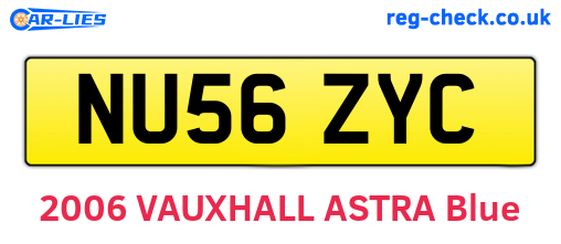 NU56ZYC are the vehicle registration plates.