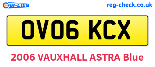 OV06KCX are the vehicle registration plates.