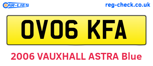 OV06KFA are the vehicle registration plates.