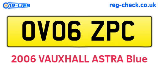 OV06ZPC are the vehicle registration plates.