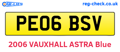 PE06BSV are the vehicle registration plates.