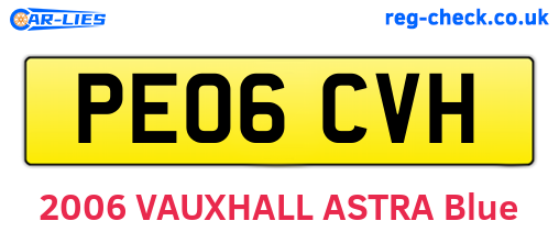 PE06CVH are the vehicle registration plates.