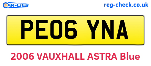 PE06YNA are the vehicle registration plates.