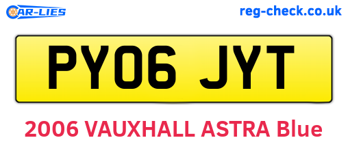 PY06JYT are the vehicle registration plates.