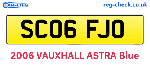 SC06FJO are the vehicle registration plates.