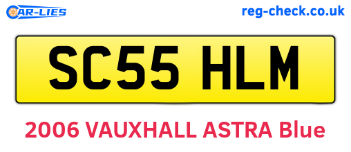 SC55HLM are the vehicle registration plates.
